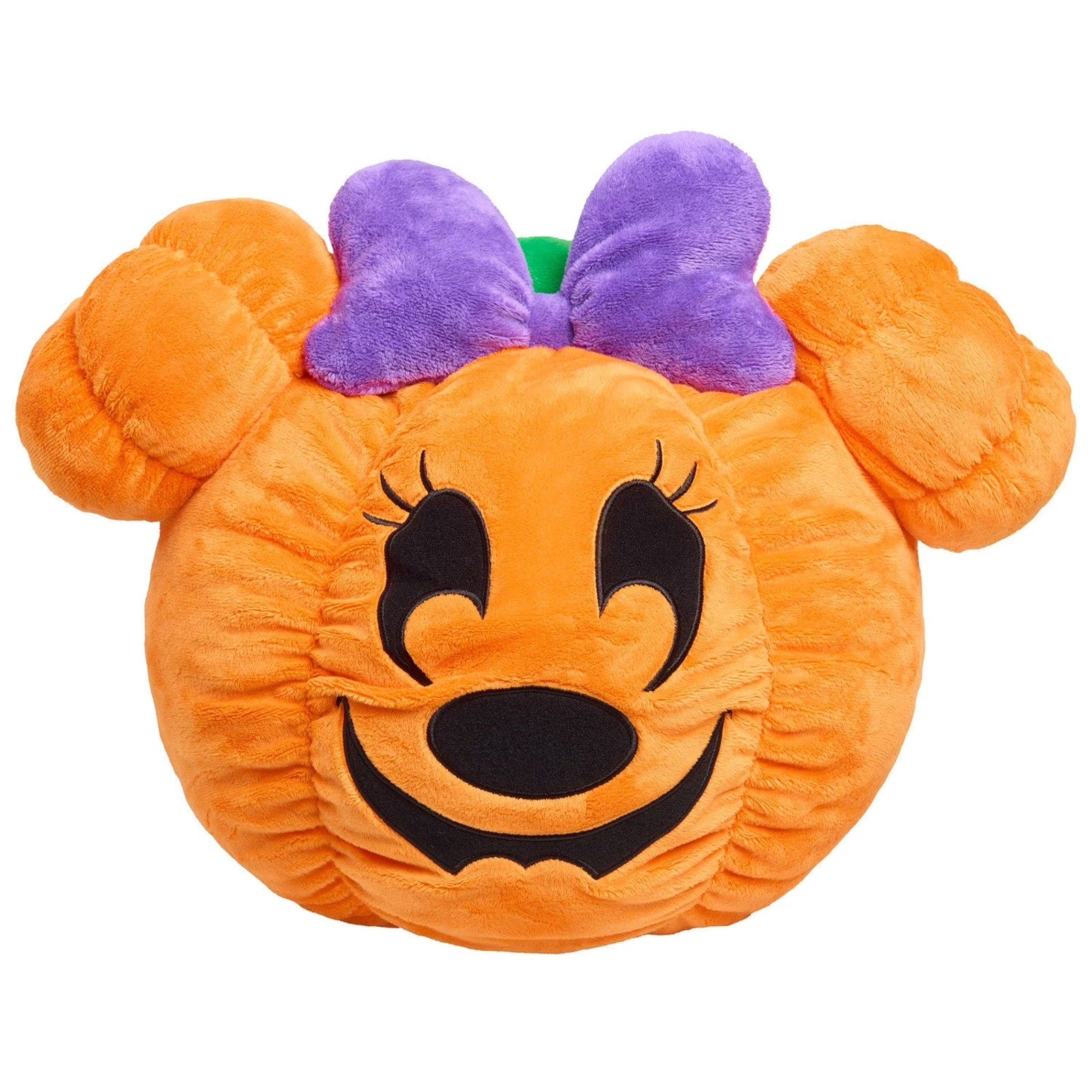 Disney Halloween Minnie Mouse 14" Pumpkin Head Plush Pillow NEW