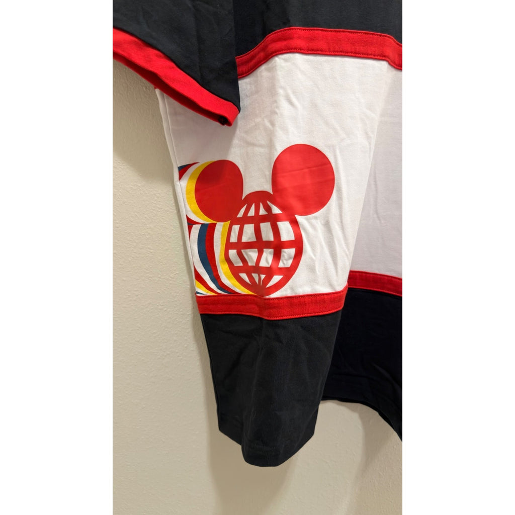 NEW Disney Parks Racing Color-Block Crewneck T-Shirt - Adult Large