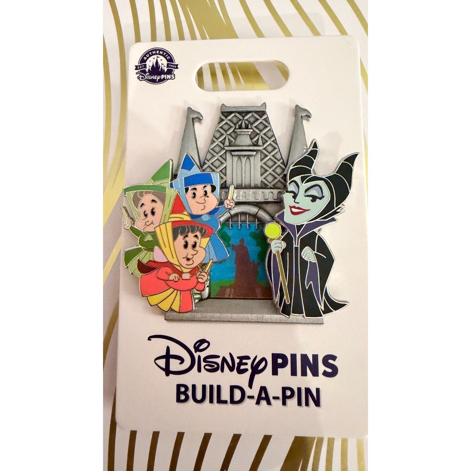 Disney Parks Sleeping Beauty Castle Build-A-Pin Starter Set