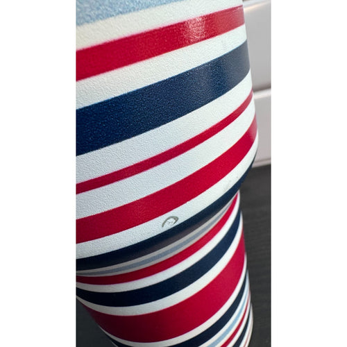 40 oz. Red, White & Blue Stripes Insulated Tumbler w/ Handle NEW