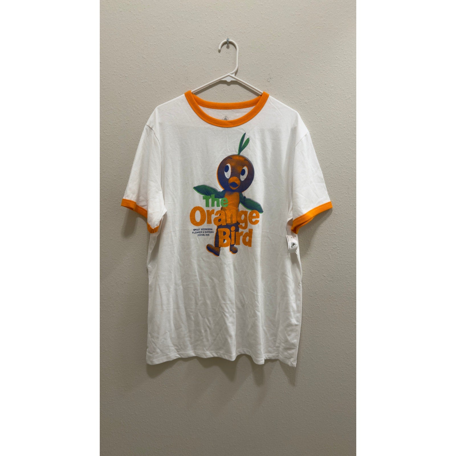 Disney Epcot Flower & Garden Festival 2026 Orange Bird Ringer Shirt Large NWT