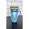 Disney Parks The Dapper Dans 18OZ Ceramic Coffee Mug W/Lid Blue White NEW