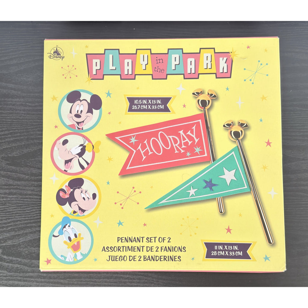 Disney Praks Play in the Park Pennant Set of 2 Wall Decor NEW