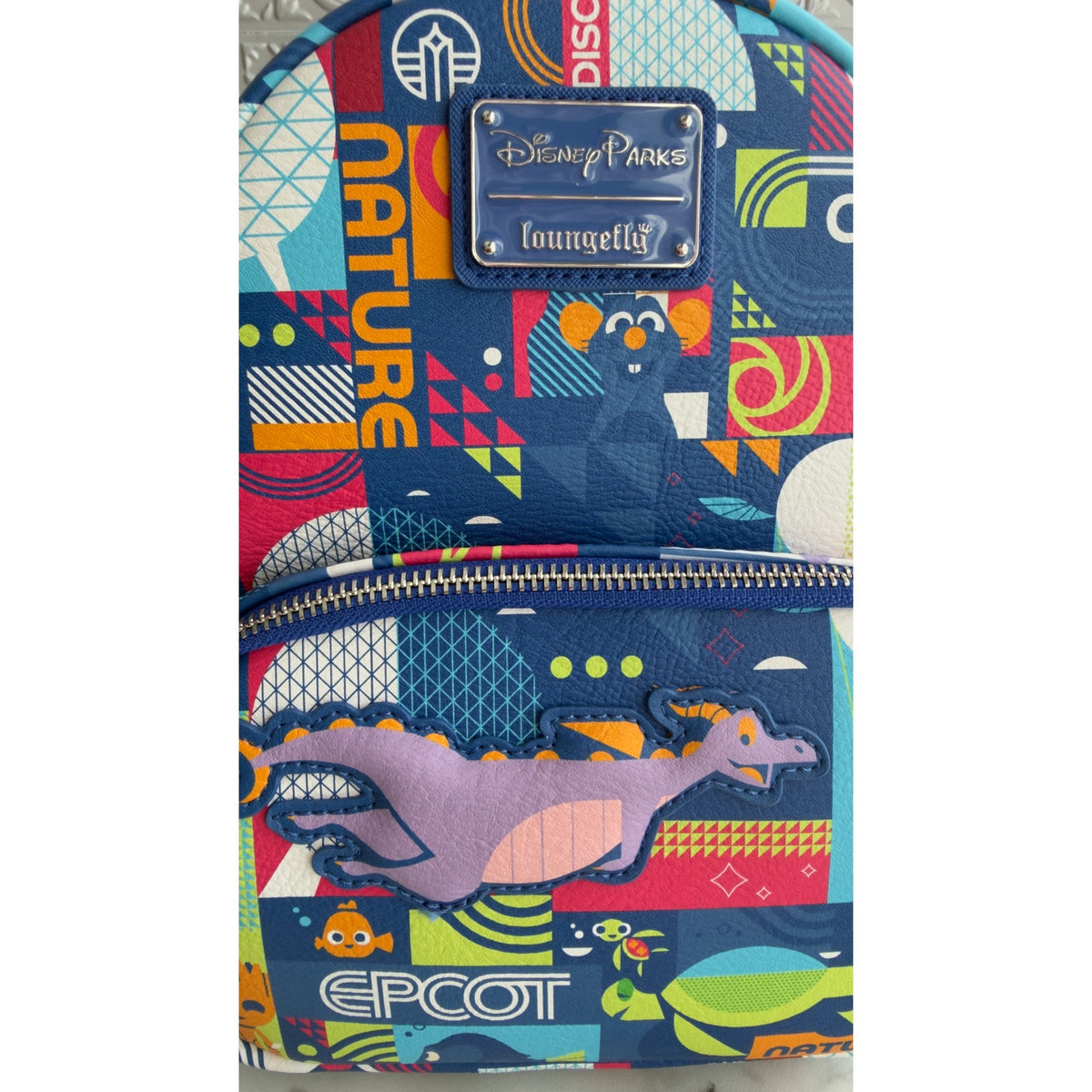 Disney Parks Loungefly EPCOT Reimagined Figment Mini Backpack NEW