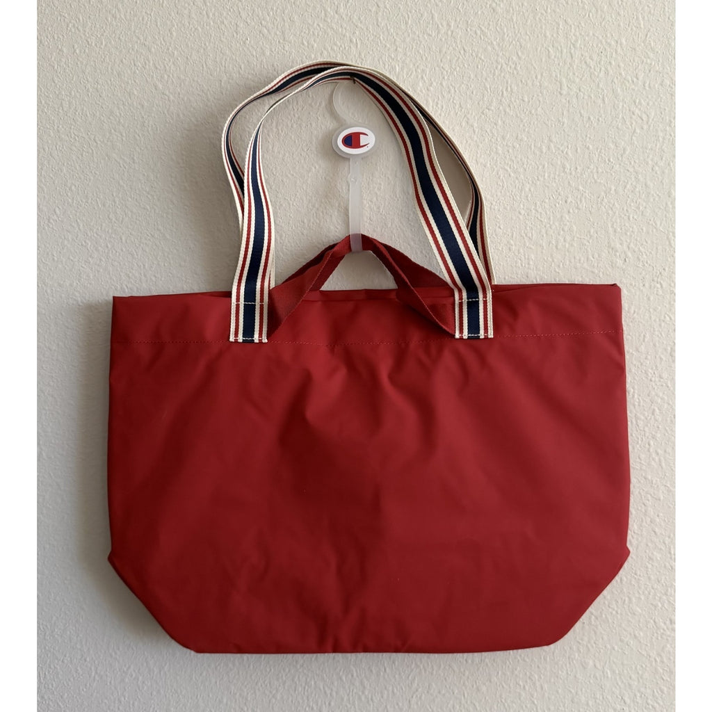 NEW Champion Harbor Tote Bag Red Canvas Striped Handles