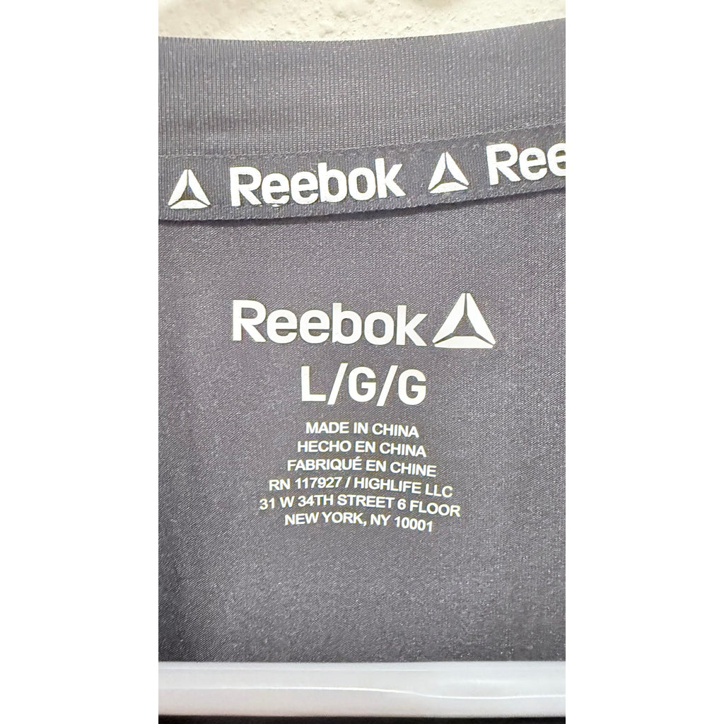 NWOT Reebok Men's Black Graphic Logo Gym Training Shirt - Large