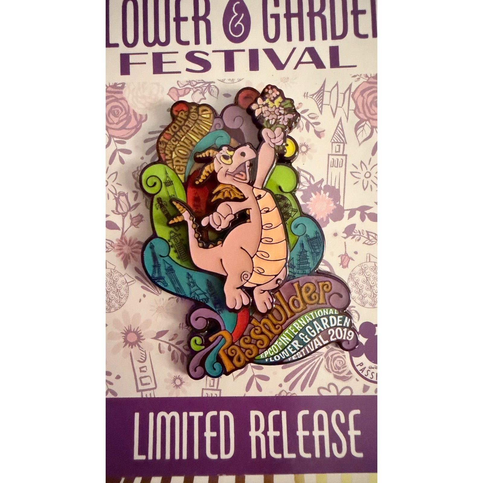 Disney Parks 2019 Epcot Flower & Garden FIGMENT Passholder Pin Limited Release