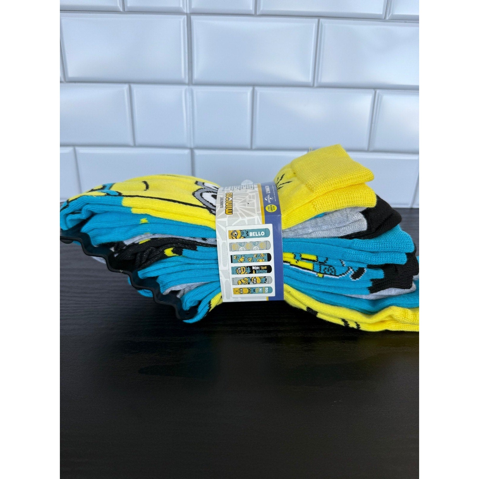 Illuminations Minions Crew Socks Unisex Size 6-12 6-Pack NWT