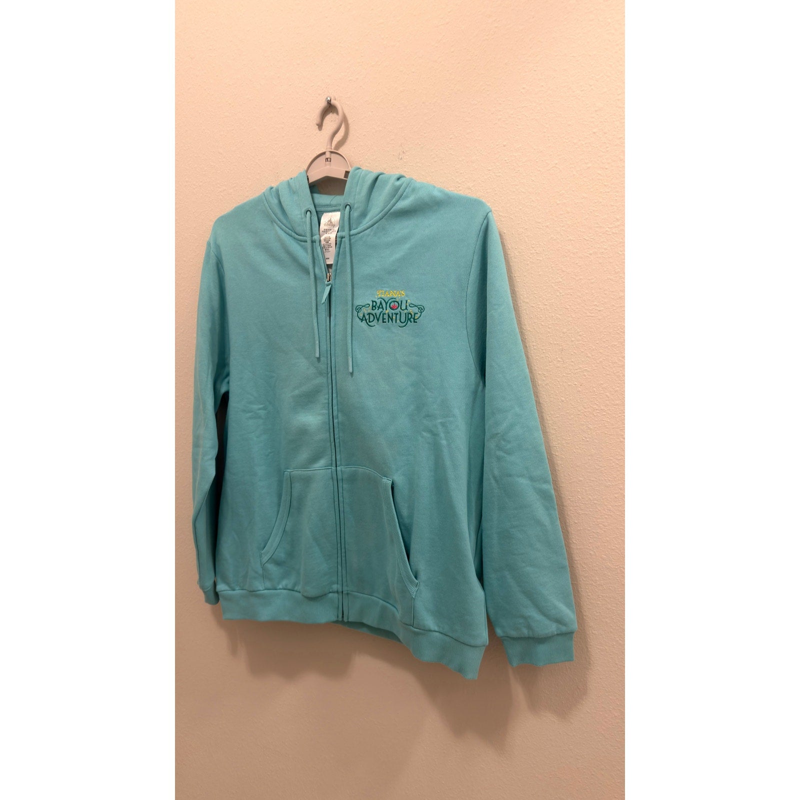 Disney Parks Tiana's Bayou Adventure Blue Zip Up Hoodie Adult Large NWT