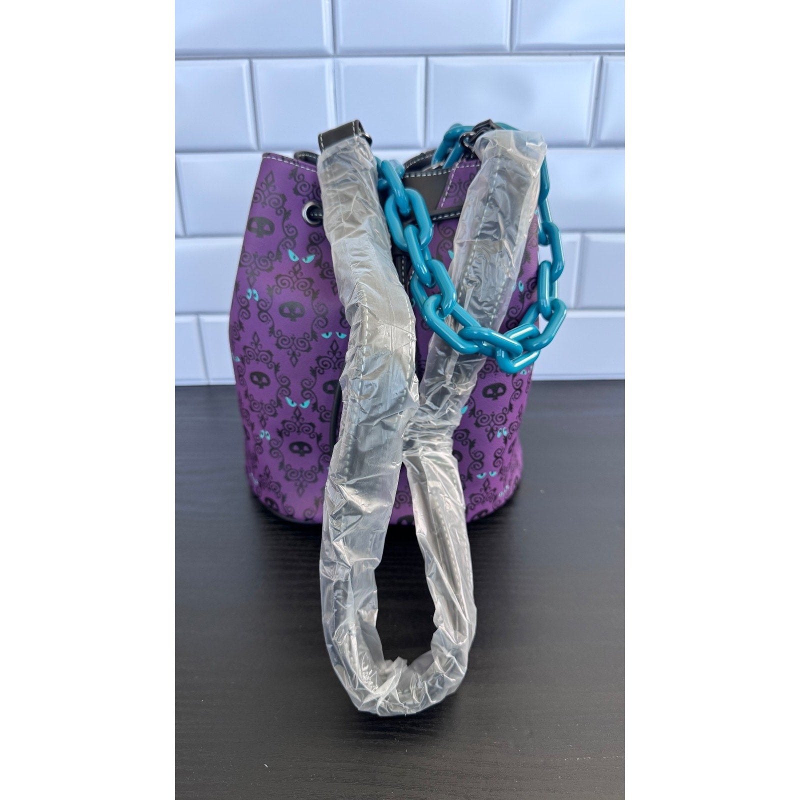 Disney x Loungefly Haunted Mansion Wallpaper GLOW IN THE DARK Bucket Bag