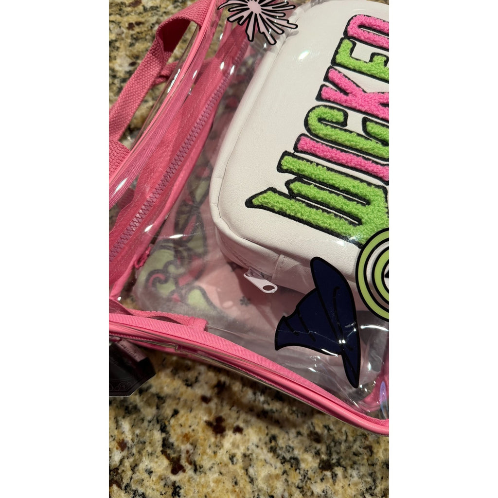 NEW Wicked Musical 3-Piece Cosmetic Bag Set - Clear & Pink