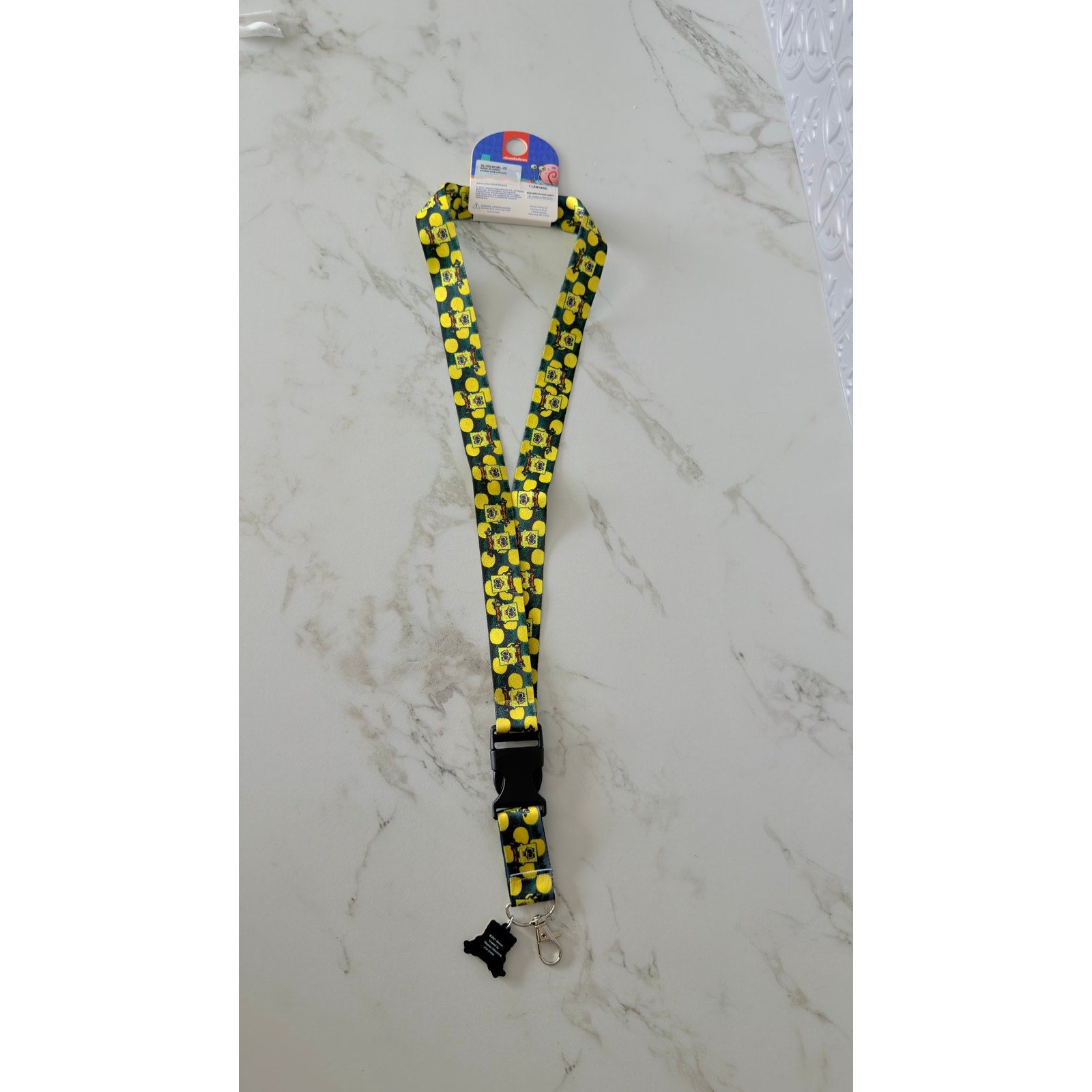 SpongeBob SquarePants Pineapple Pattern Breakaway Lanyard w/ Charm NEW