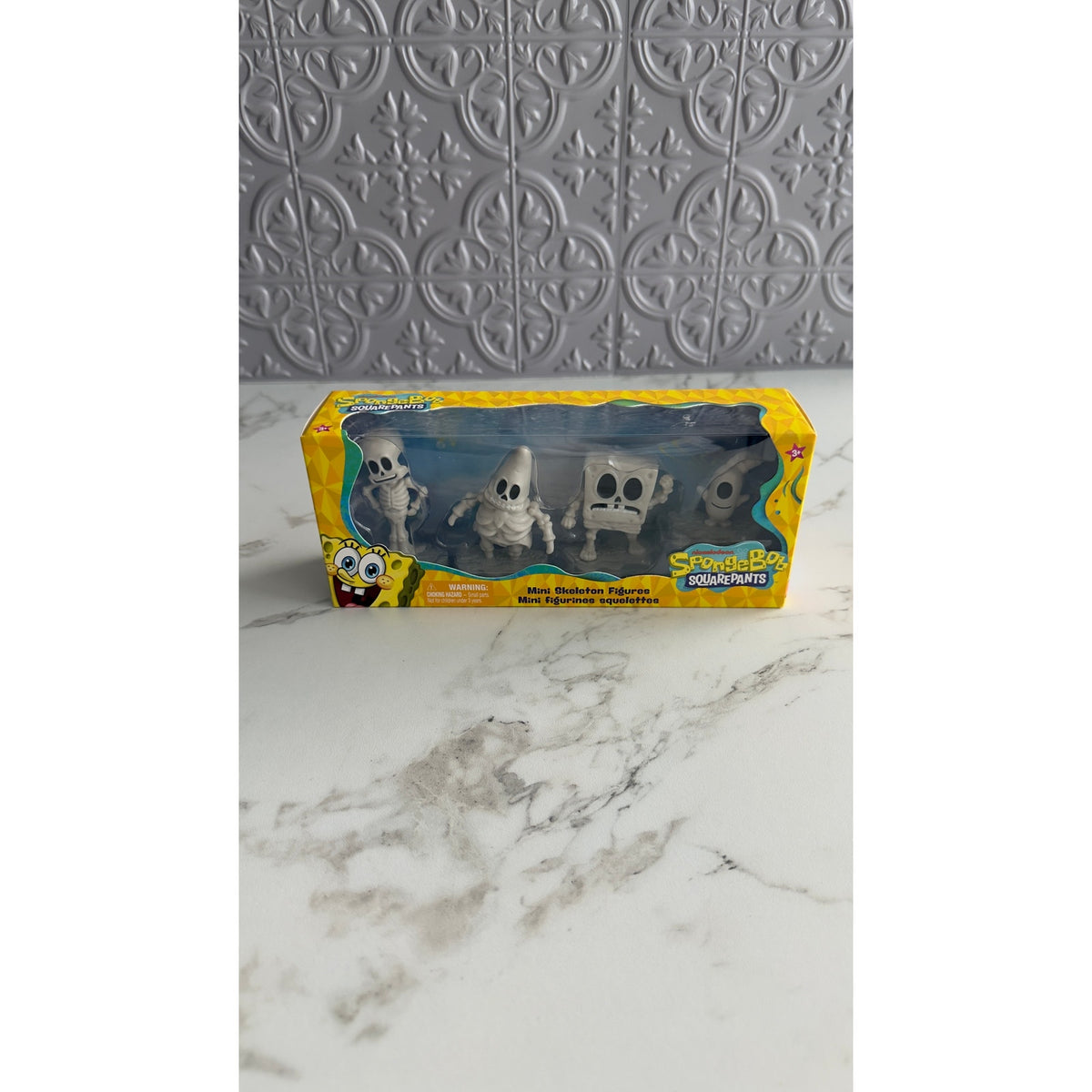 SpongeBob SquarePants Mini Skeleton Figures 4-Pack Halloween Toys NEW