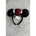 Disney Parks Mickey Red Plaid Trapper Hat Ears Headband Christmas Holiday NEW
