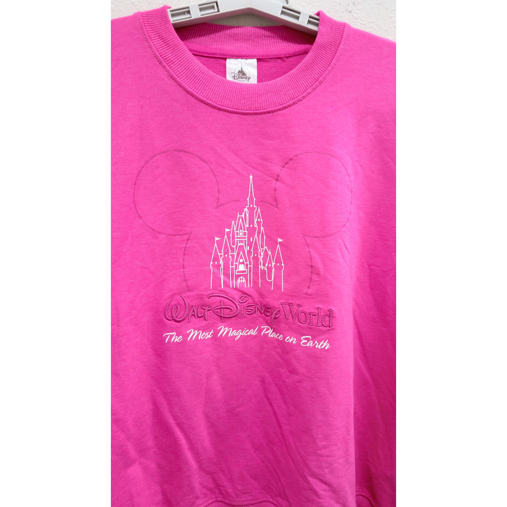 Walt Disney World The Most Magical Place on Earth Hot Pink Sweatshirt Large NWT
