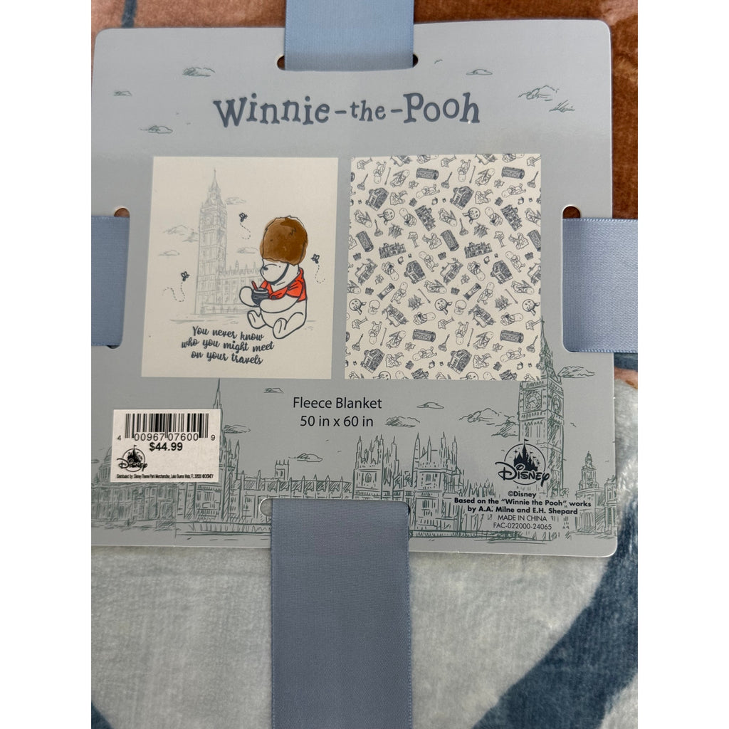 Disney Parks Winnie the Pooh "London Travels" Throw Blanket NEW