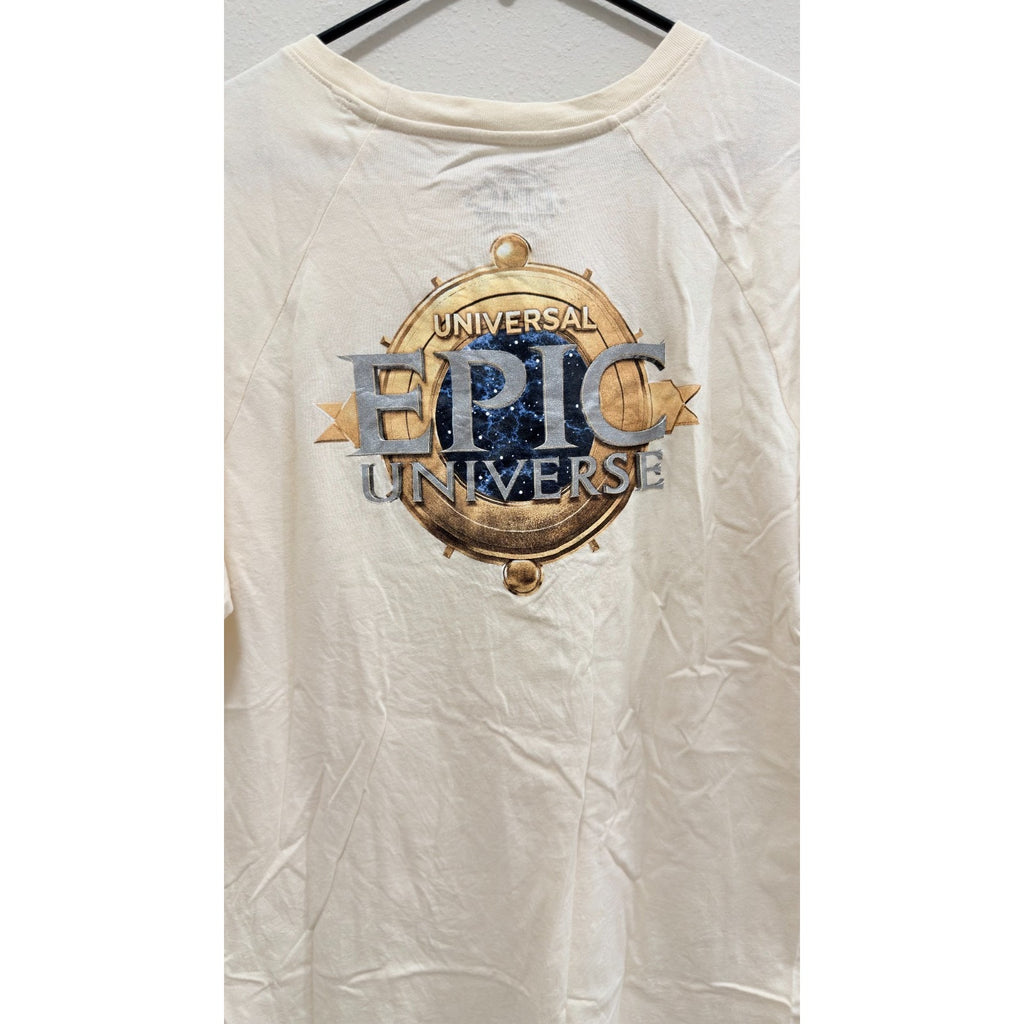 Universal Studios Epic Universe Emblem Logo T-Shirt - Ivory - Large - NWT