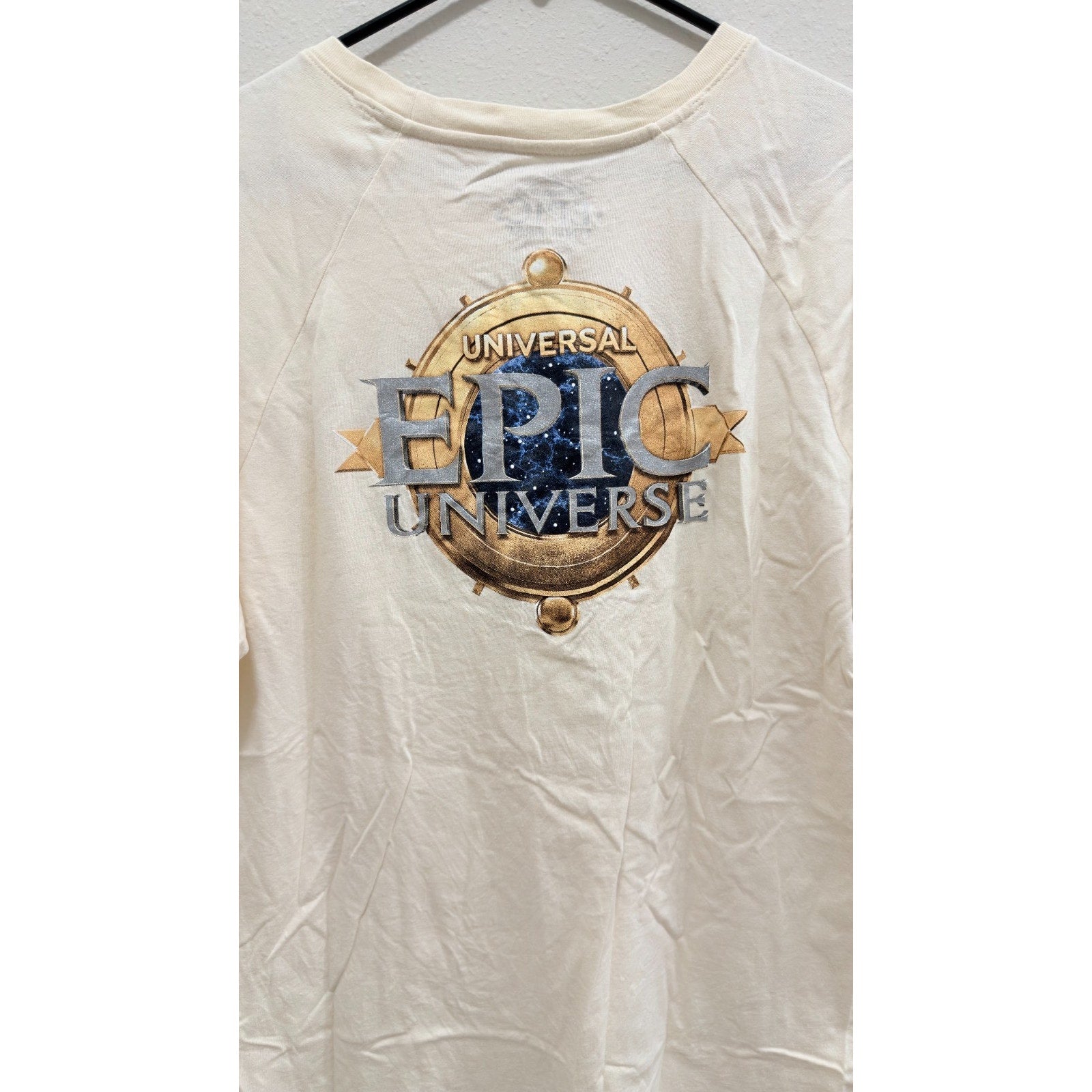 Universal Studios Epic Universe Emblem Logo T-Shirt - Ivory - Large - NWT