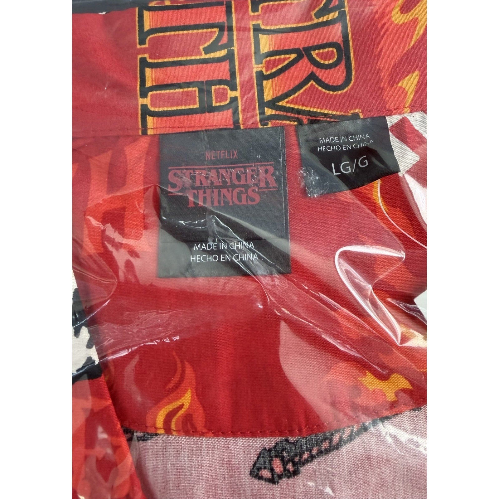 NEW Stranger Things Hellfire Club All-Over Print Button-Up Shirt (Men's Large)