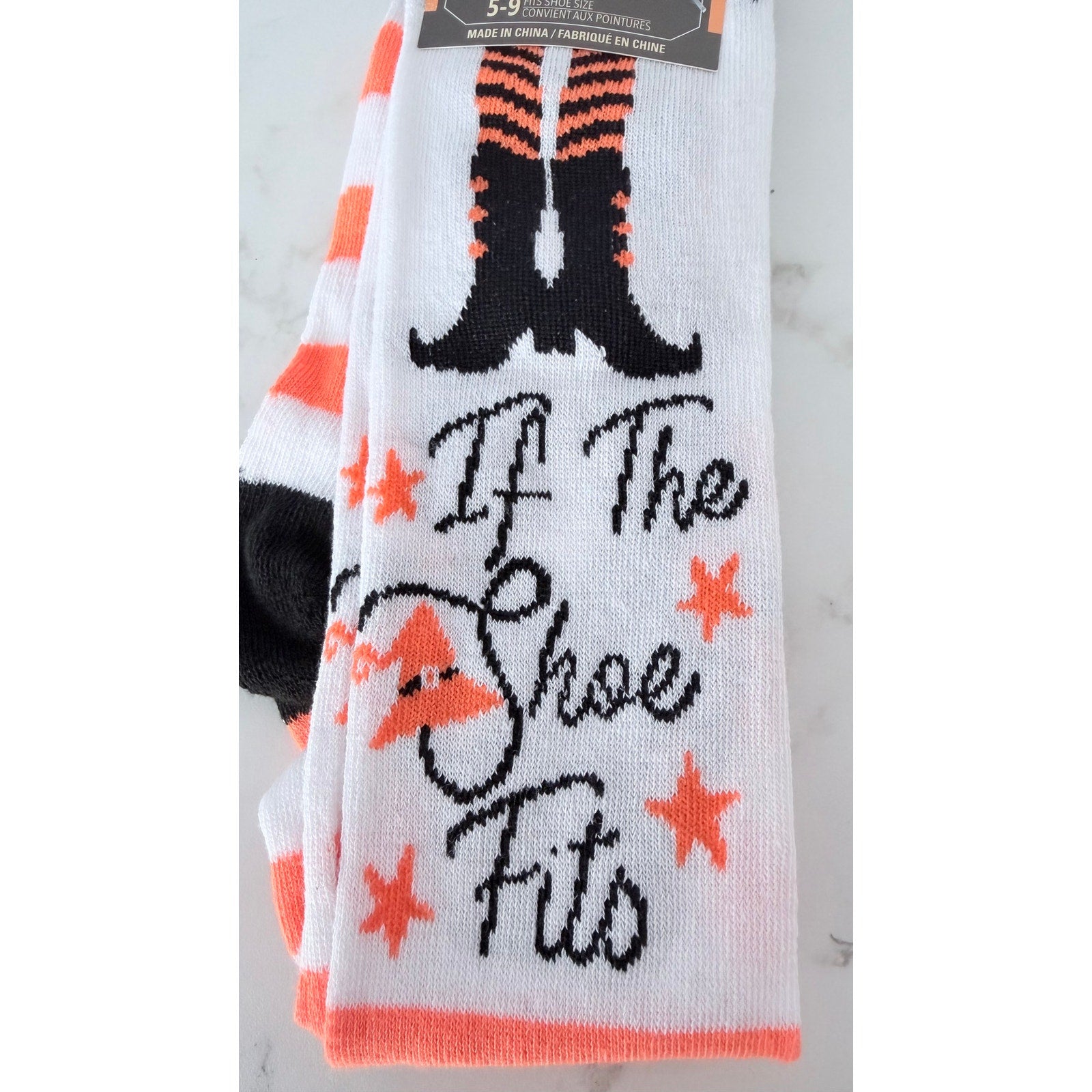 NEW Halloween Knee-High Witch Socks Women's Size 5-9