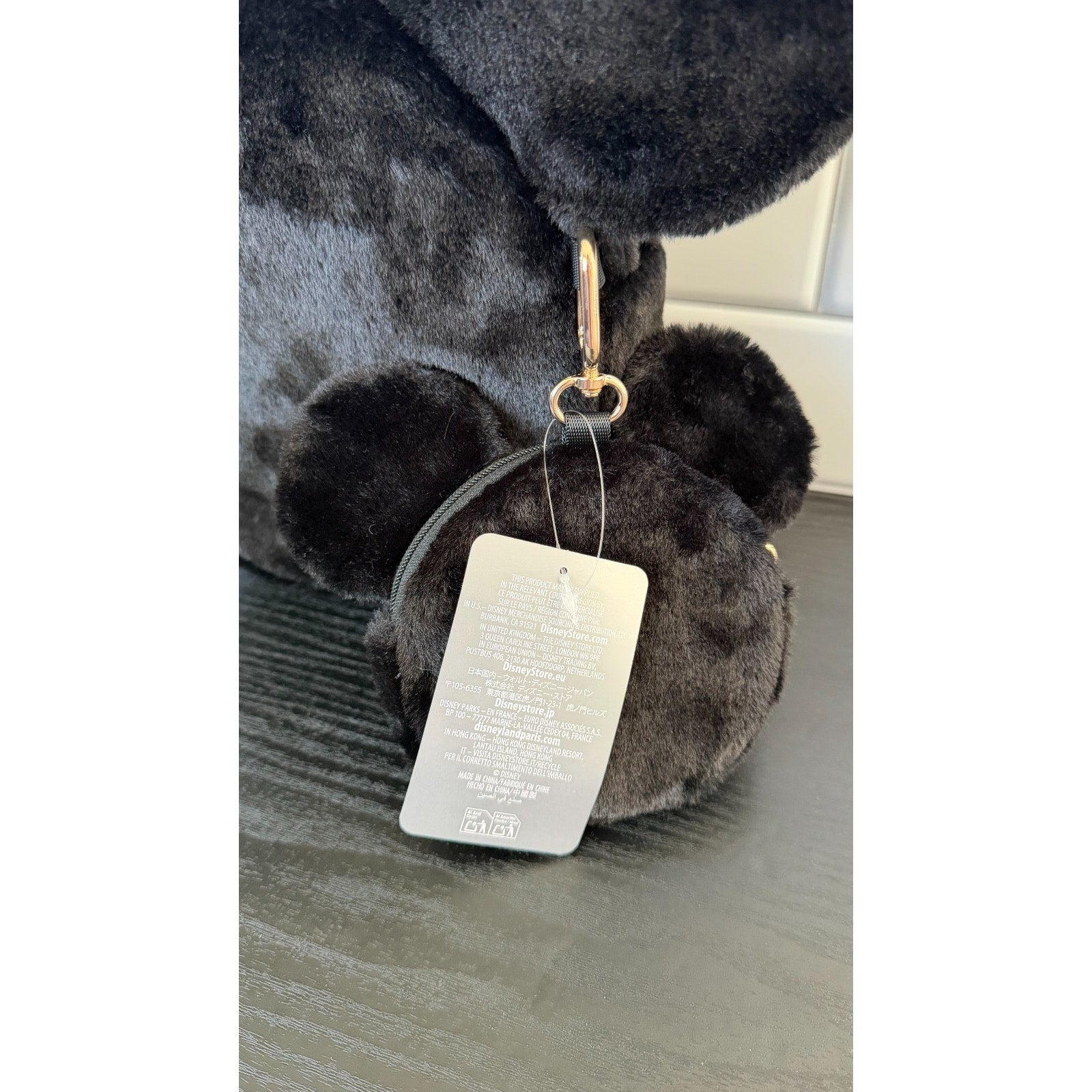 NWT Disney Parks Black Mickey Soft Plush Crossbody Purse with Coin Purse