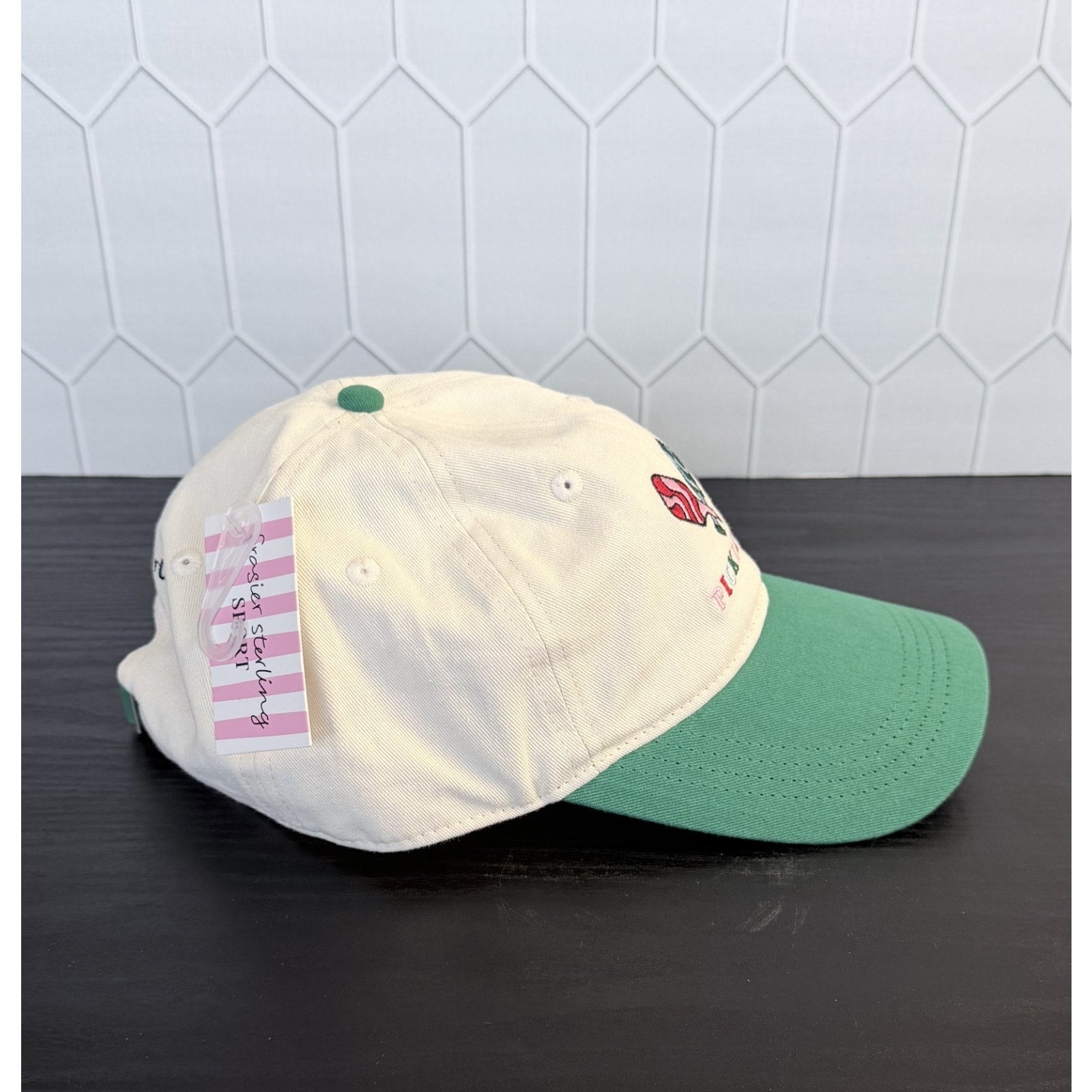NEW Frasier Sterling "Pickleball" Adjustable Baseball Cap - Cream/Green