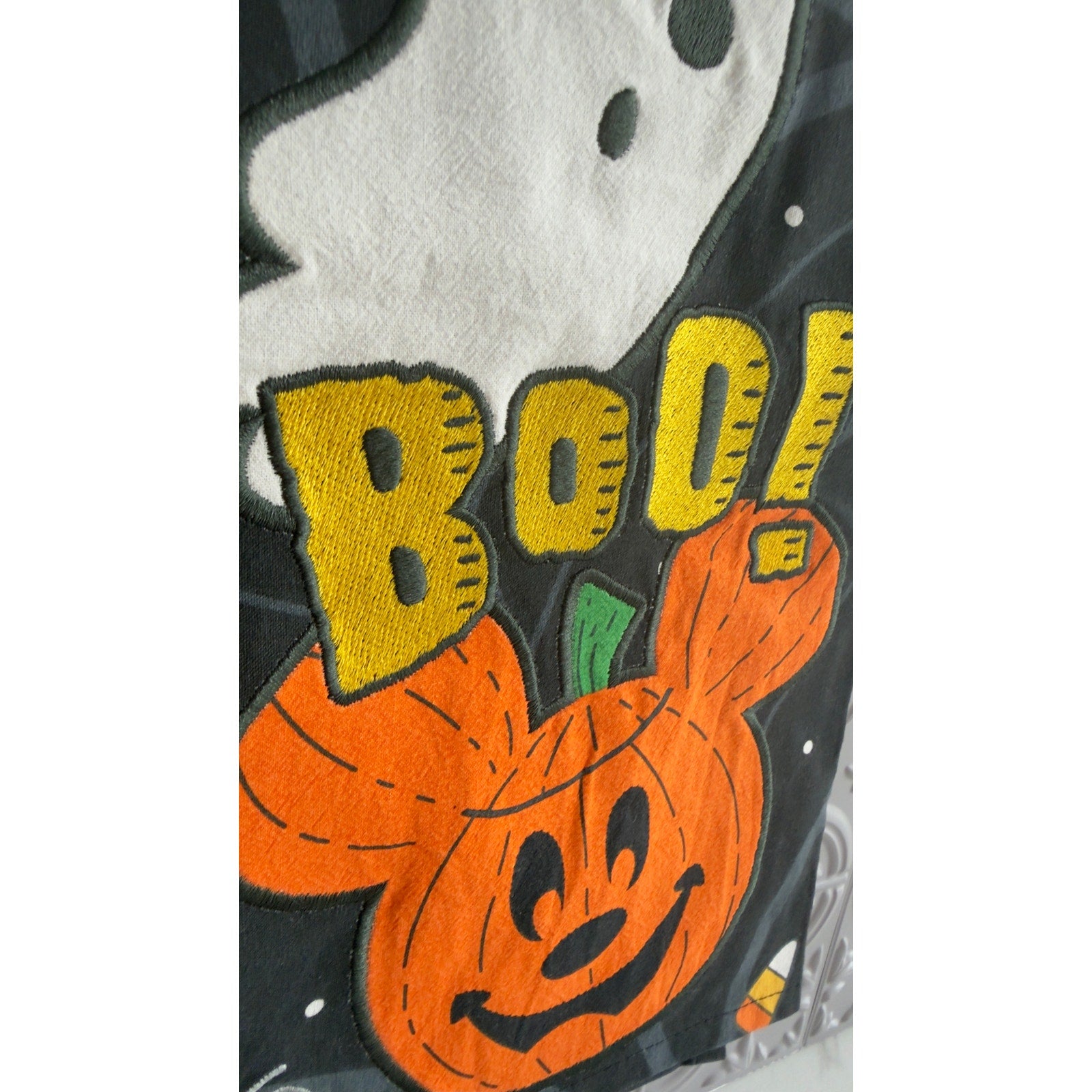 Disney Halloween Mickey Ghost Pumpkin Boo Embroidered Kitchen Towel NWT