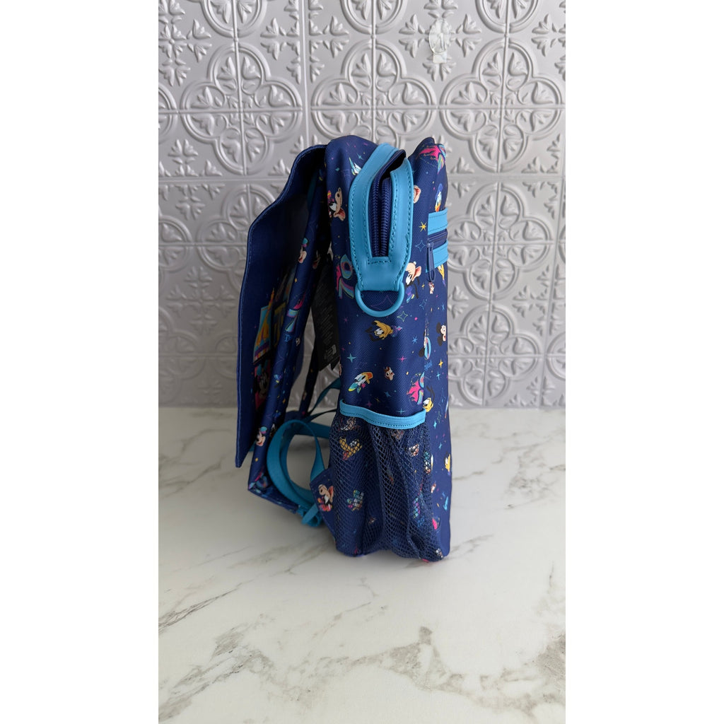 Disneyland 70th Anniversary Celebrate Happy Blue Characters Backpack NWT