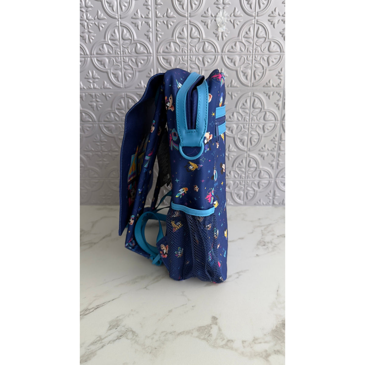 Disneyland 70th Anniversary Celebrate Happy Blue Characters Backpack NWT