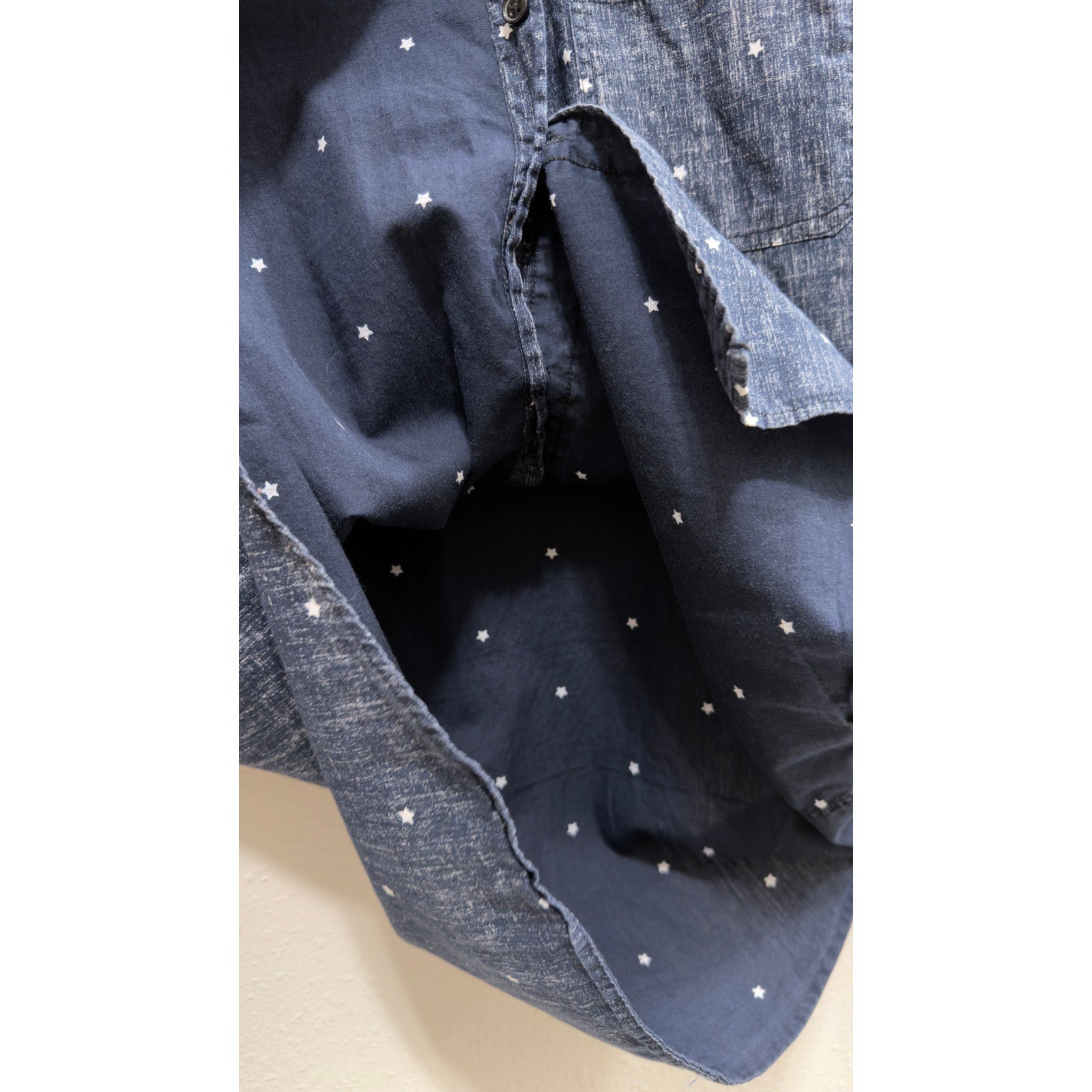 American Rag Mens Long Sleeve Button Down Shirt Star Print Large