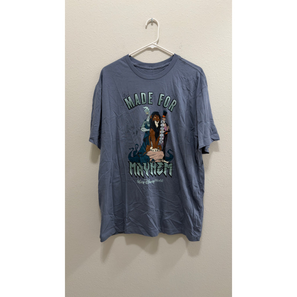 Disney Parks Villains Made for Mayhem Shirt Hades Scar Dr Facilier Large NWT