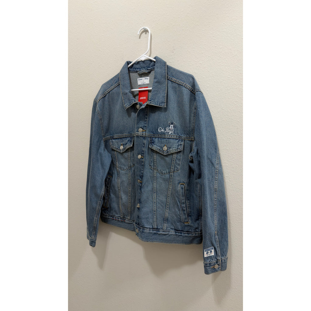 NWT Old Navy x Disney Men's Mickey Mouse Americana Denim Trucker Jacket XL