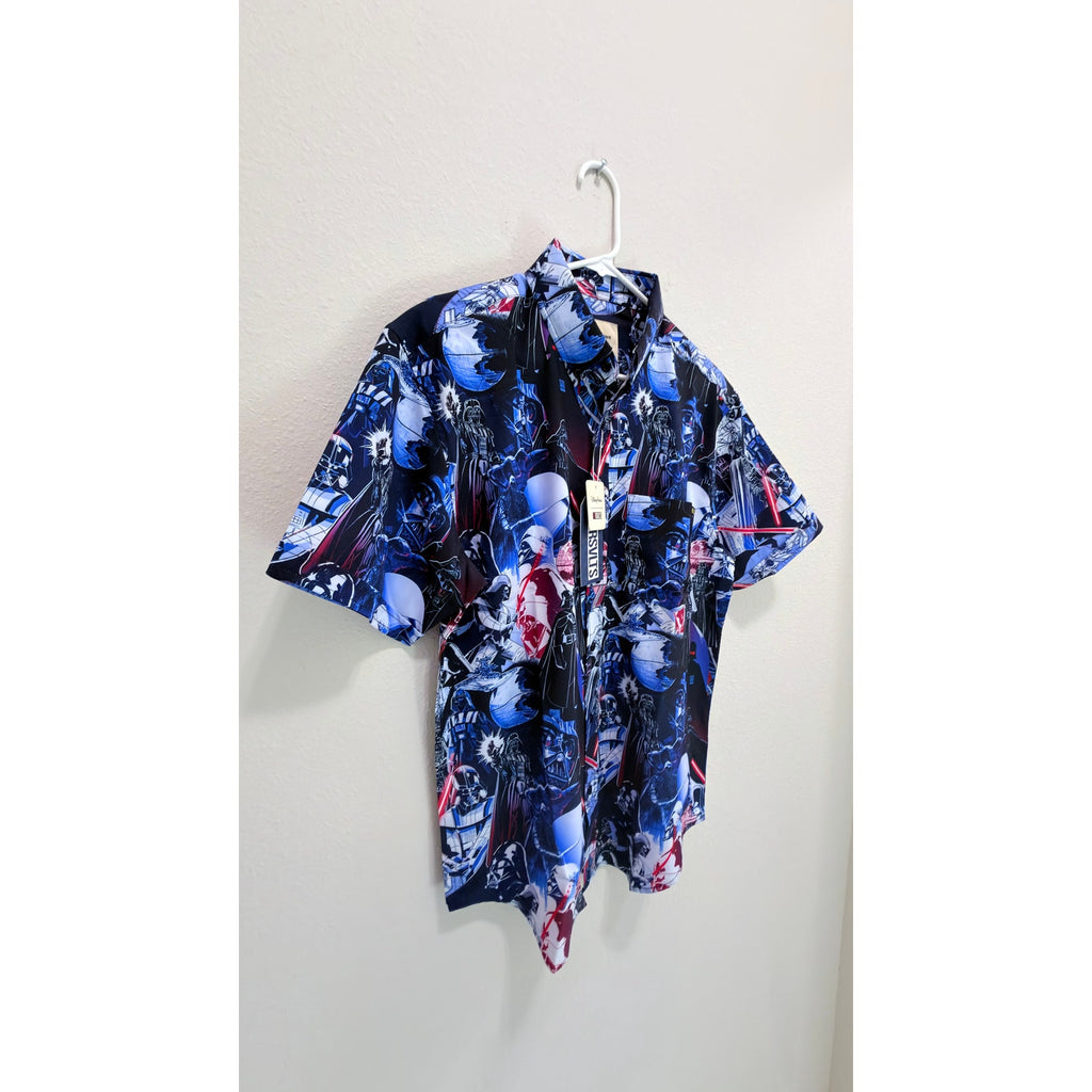 NWT Star Wars RSVLTS "Darth Vader" KUNUFLEX Short Sleeve Shirt - Medium