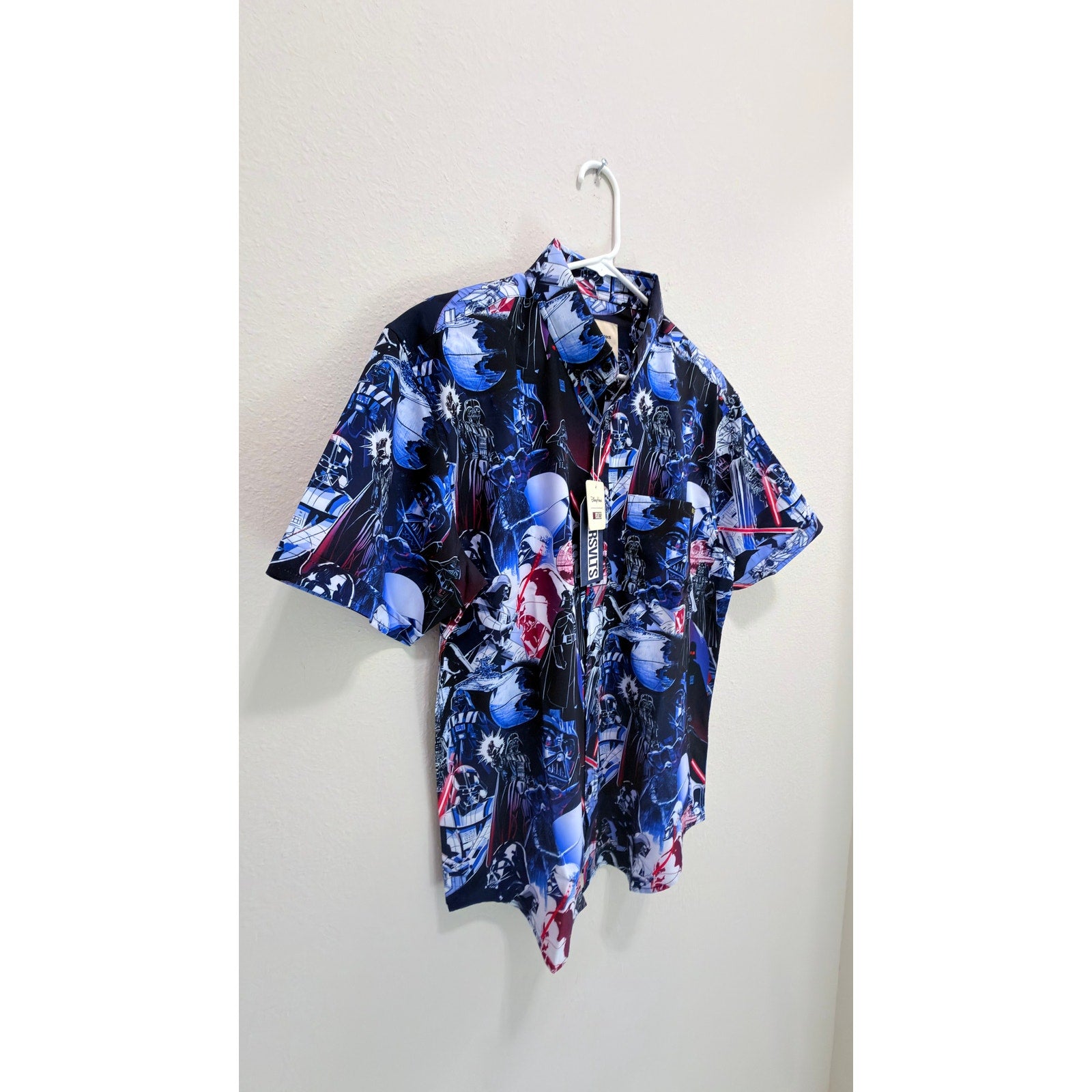 NWT Star Wars RSVLTS "Darth Vader" KUNUFLEX Short Sleeve Shirt - Medium