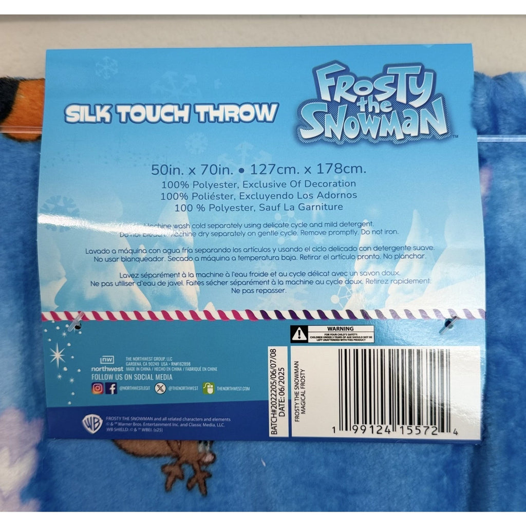 NEW Frosty the Snowman 50x70 XL Silk Touch Throw Blanket Christmas Cozy