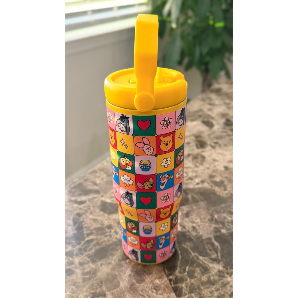 NEW Winnie the Pooh & Friends Checkered Stainless Steel Tumbler
