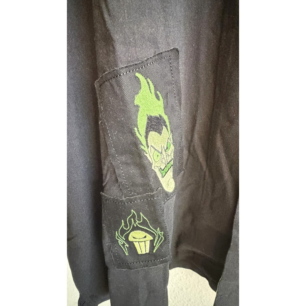 NEW Disney Villains Our Universe Glow-In-The-Dark Woven Shirt - Men’s Large