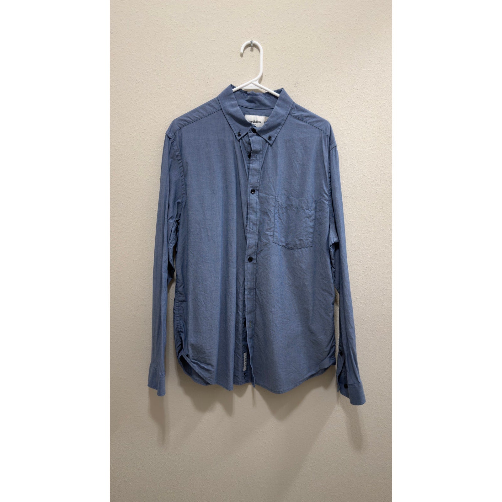 Goodfellow & Co Men's Large Northrop Slate Blue Long Sleeve Button-Down Shirt