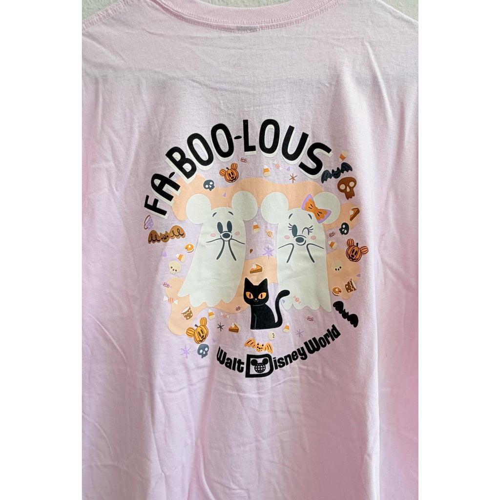 Disney Parks Walt Disney World Fa-BOO-Lous Ghost Mickey/Minnie T-shirt Large NWT
