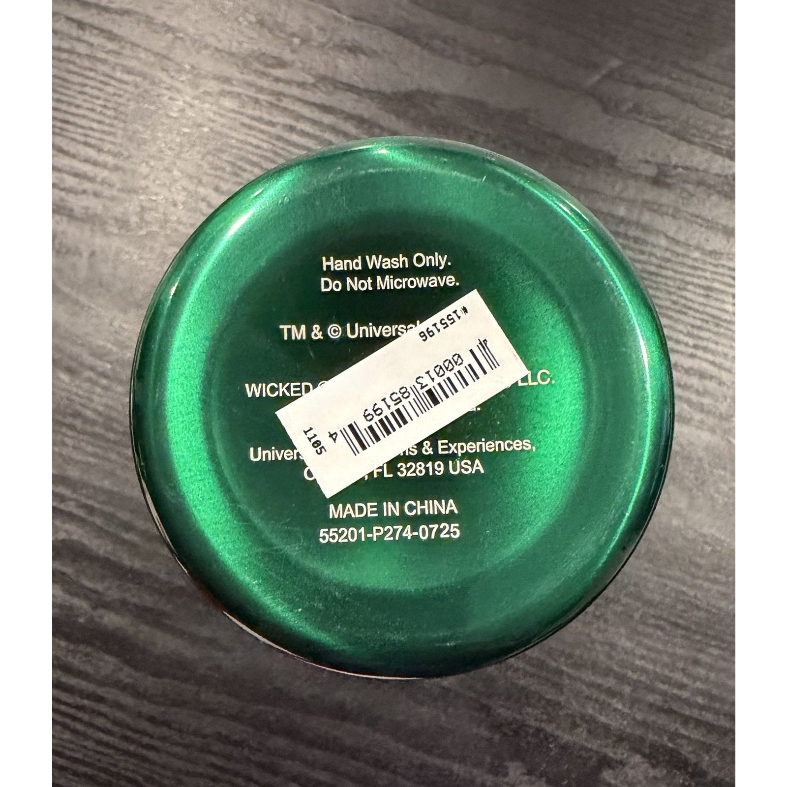 NEW Universal Studios Wicked Green Elphaba Tumbler Water Bottle