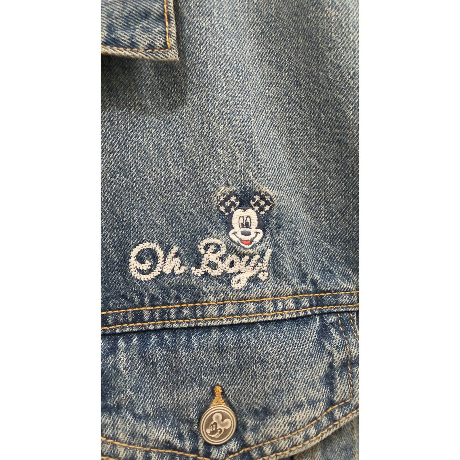 NWT Old Navy x Disney Men's Mickey Mouse Americana Denim Trucker Jacket XL