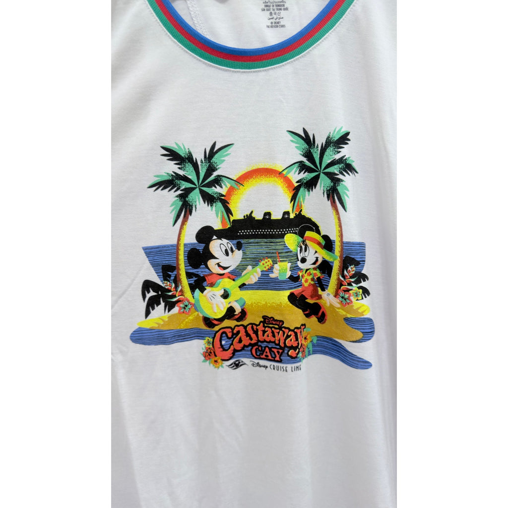 Disney Cruise Line Castaway Cay Mickey Minnie Graphic Tank Top Womens 1XL NWT