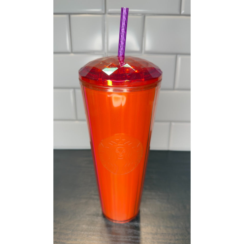 NWT Starbucks 24oz Red and Purple Kaleidoscope Tumbler - Venti Cold Cup