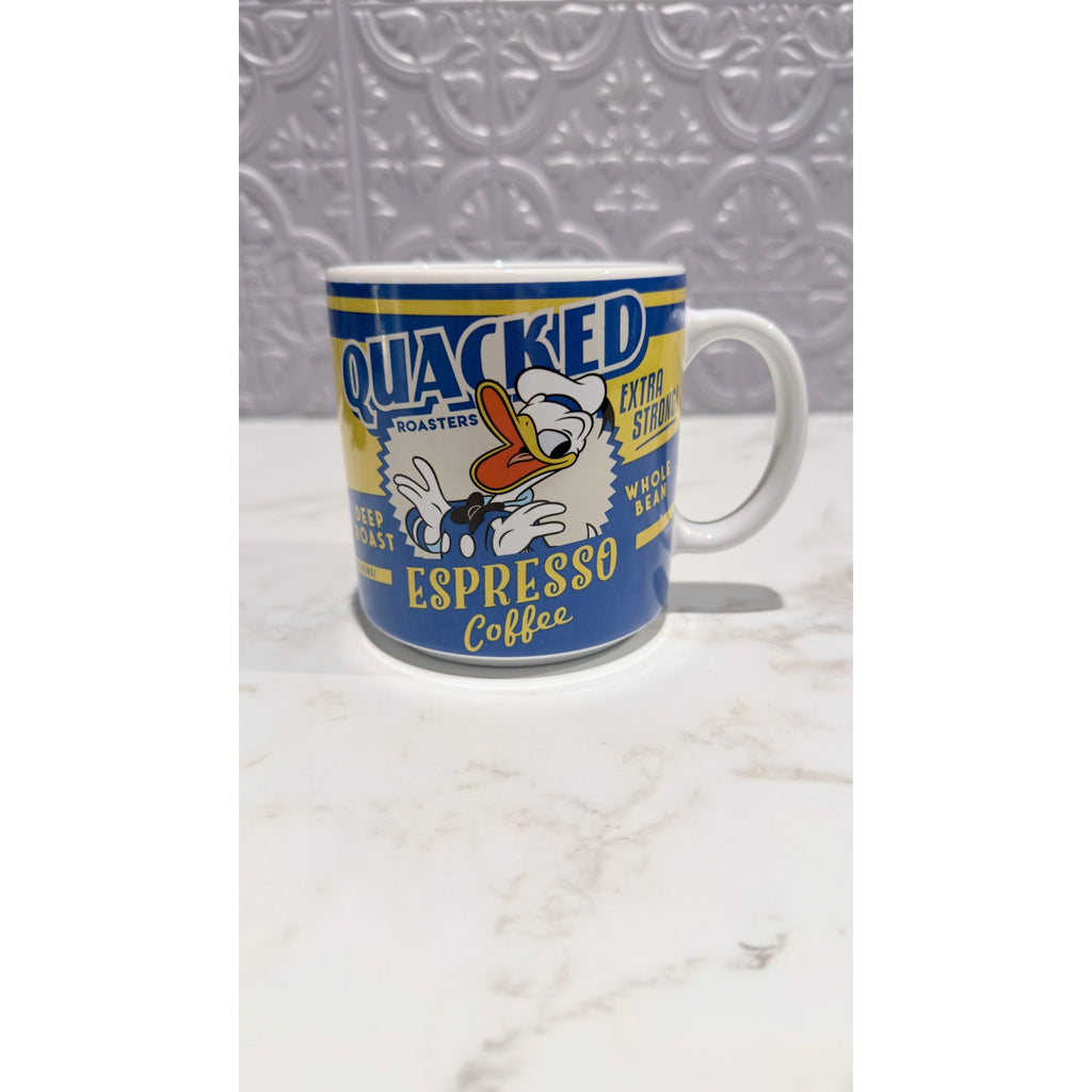 Disney Parks Donald Duck Quacked Roasters Espresso Ceramic Coffee Mug 17 oz NEW