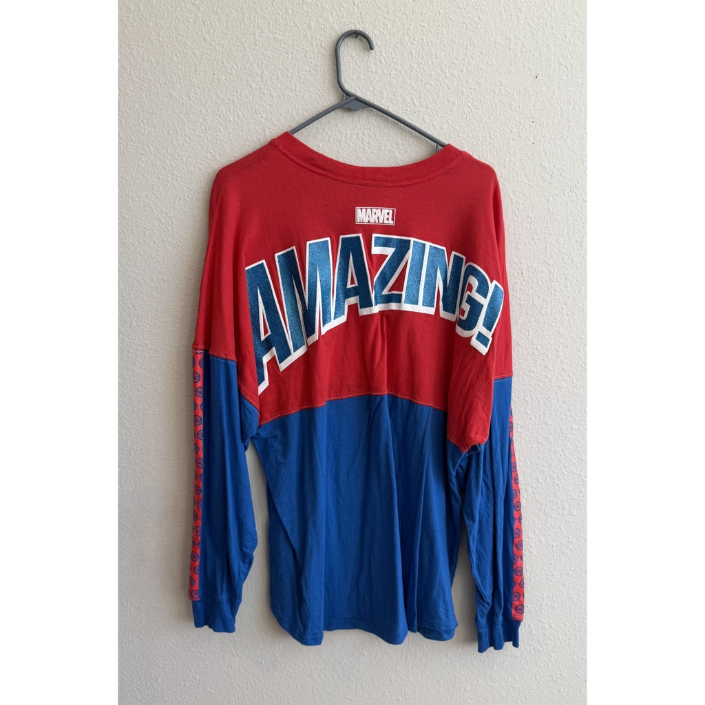Universal Studios Spiderman "Amazing" Long Sleeve Jersey - Adult Size L NWT