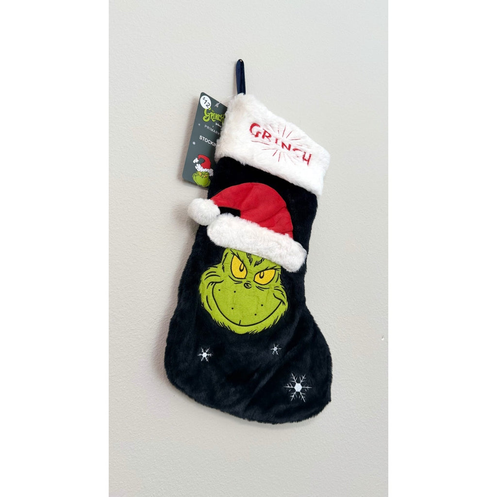 NEW Primark The Grinch Plush Christmas Stocking Holiday Decor 15"