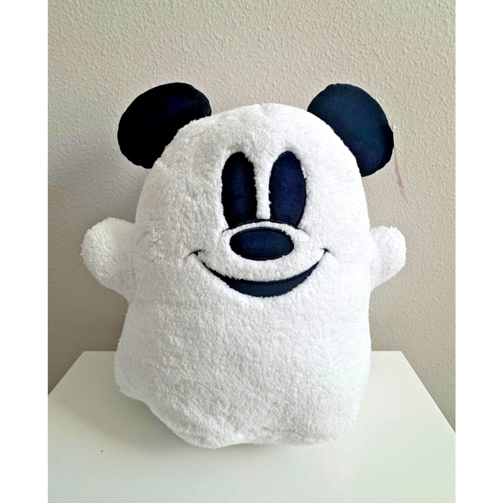 Disney 2025 Halloween Mickey Mouse Ghost 15" Throw Pillow Stuffed Plush NEW