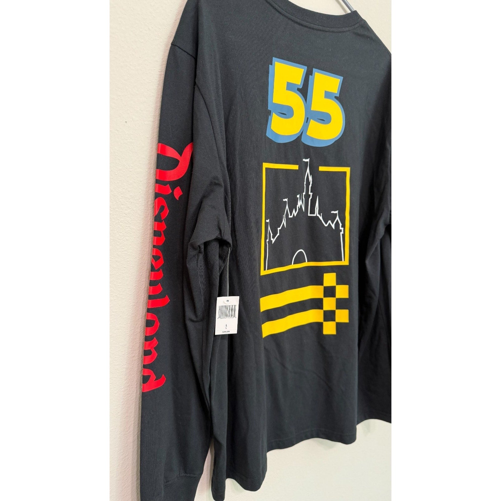 Disney Parks Disneyland Men's Long Sleeve Racing T-Shirt Large NWT