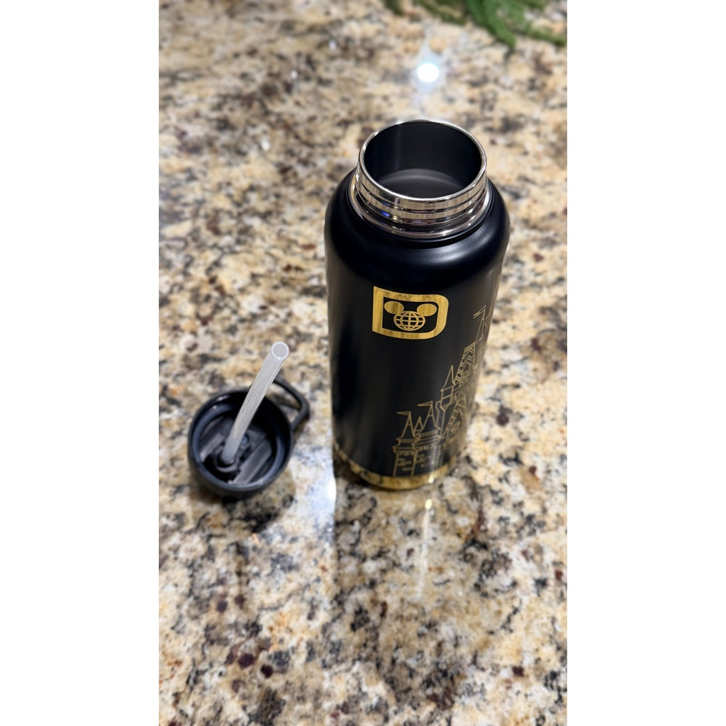 Walt Disney World Cinderella Castle Tumbler - Black & Gold 31.5oz