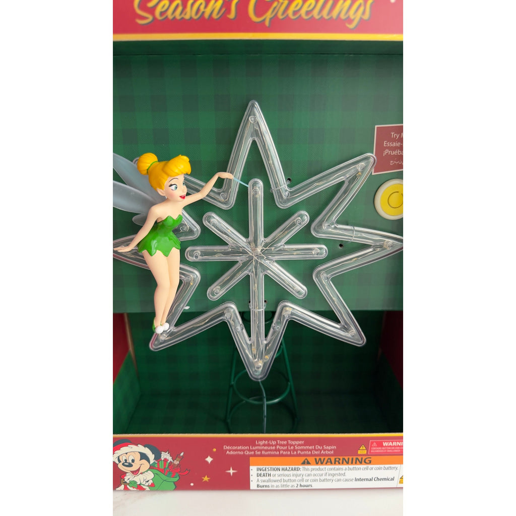 Disney Tinker Bell Light-Up Tree Topper Peter Pan Christmas Wishing Star NEW